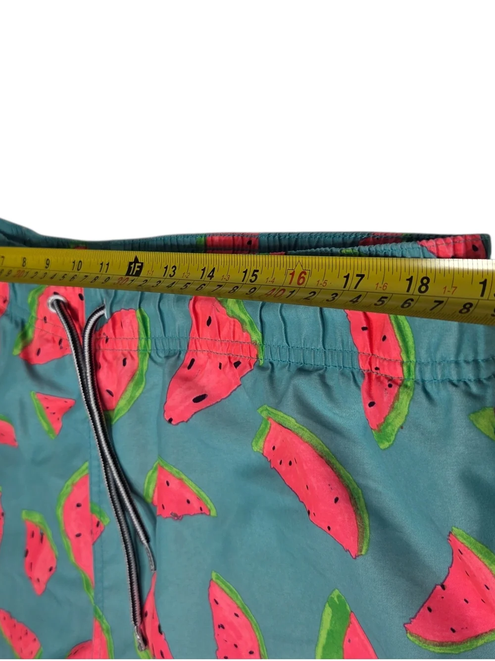 Arizona Jean Company Teal Swim Trunks with Pink Watermelon Print